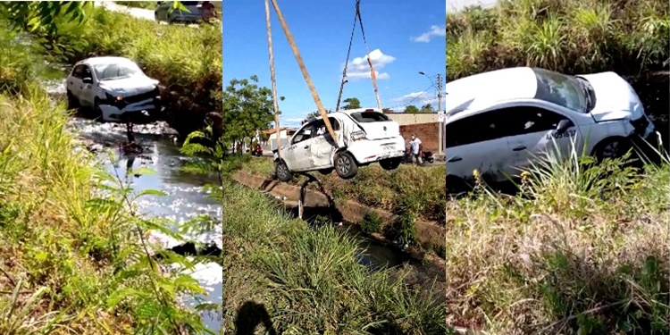 Veículo removido de vala na Av. Celso Pinheiro em Teresina